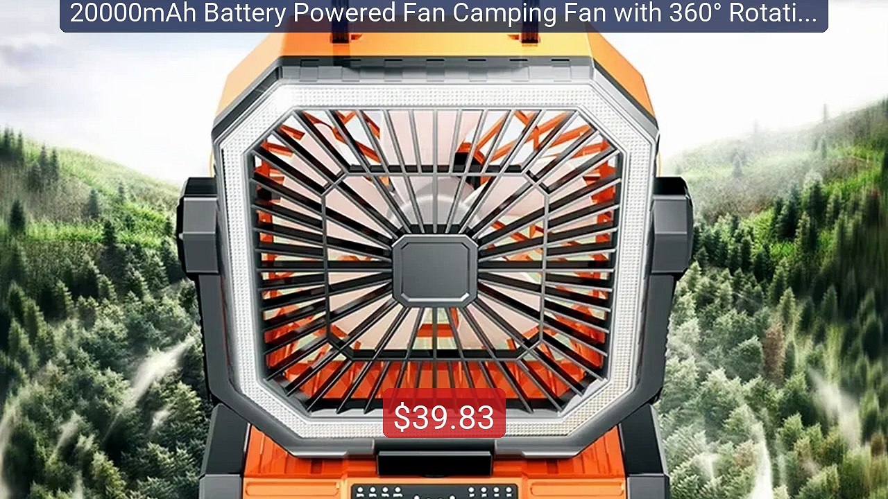 20000mAh Battery Powered Fan Camping Fan with 360° Rotation Hanging... -- Top Rated 2026 | Buy Now!