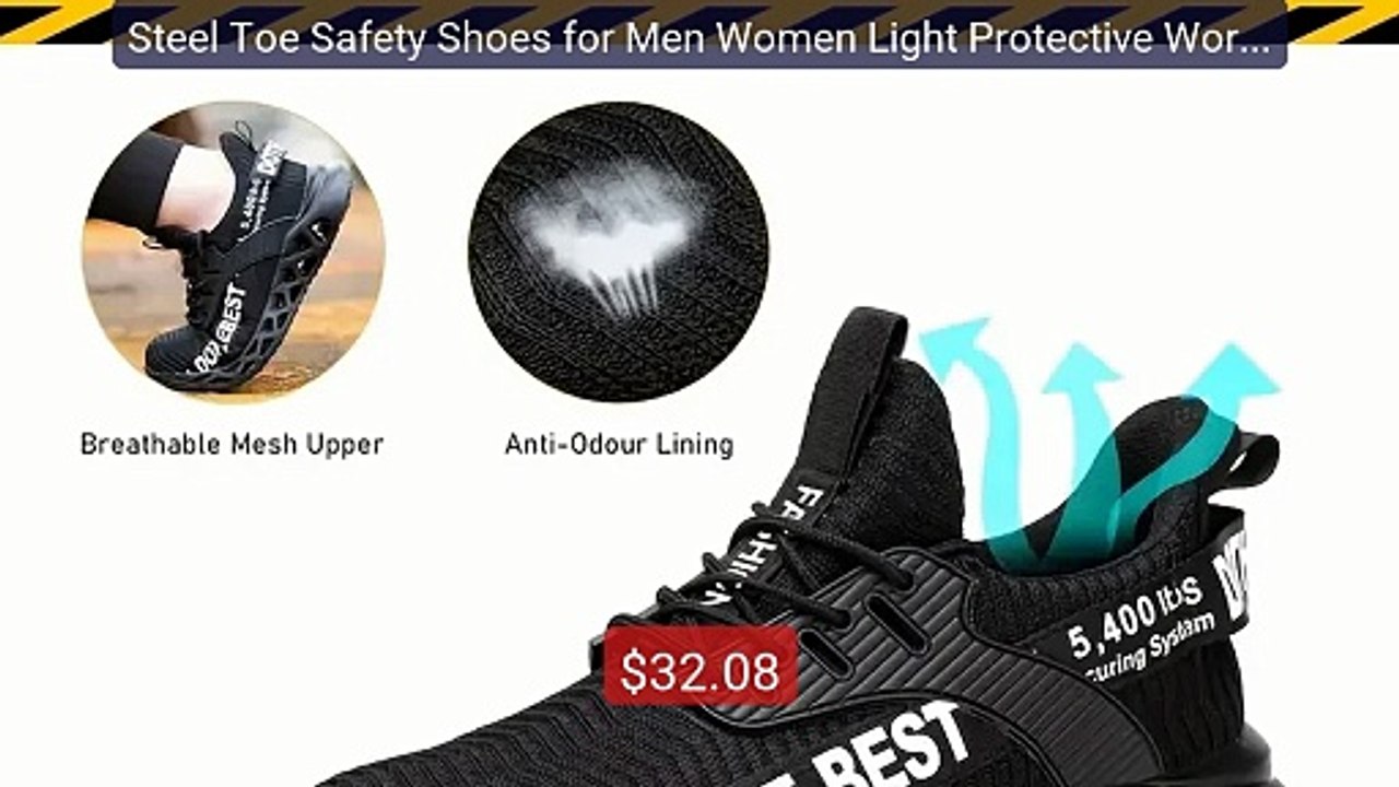 Steel Toe Safety Shoes for Men Women Light Protective Work Sne... -- Best Buy 2026 | Great Quality!