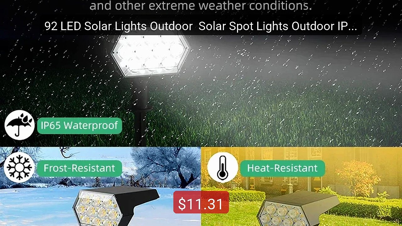 92 LED Solar Lights Outdoor  Solar Spot Lights Outdoor IP67 Wa... -- Hot Deal 2026 | Limited Offer!