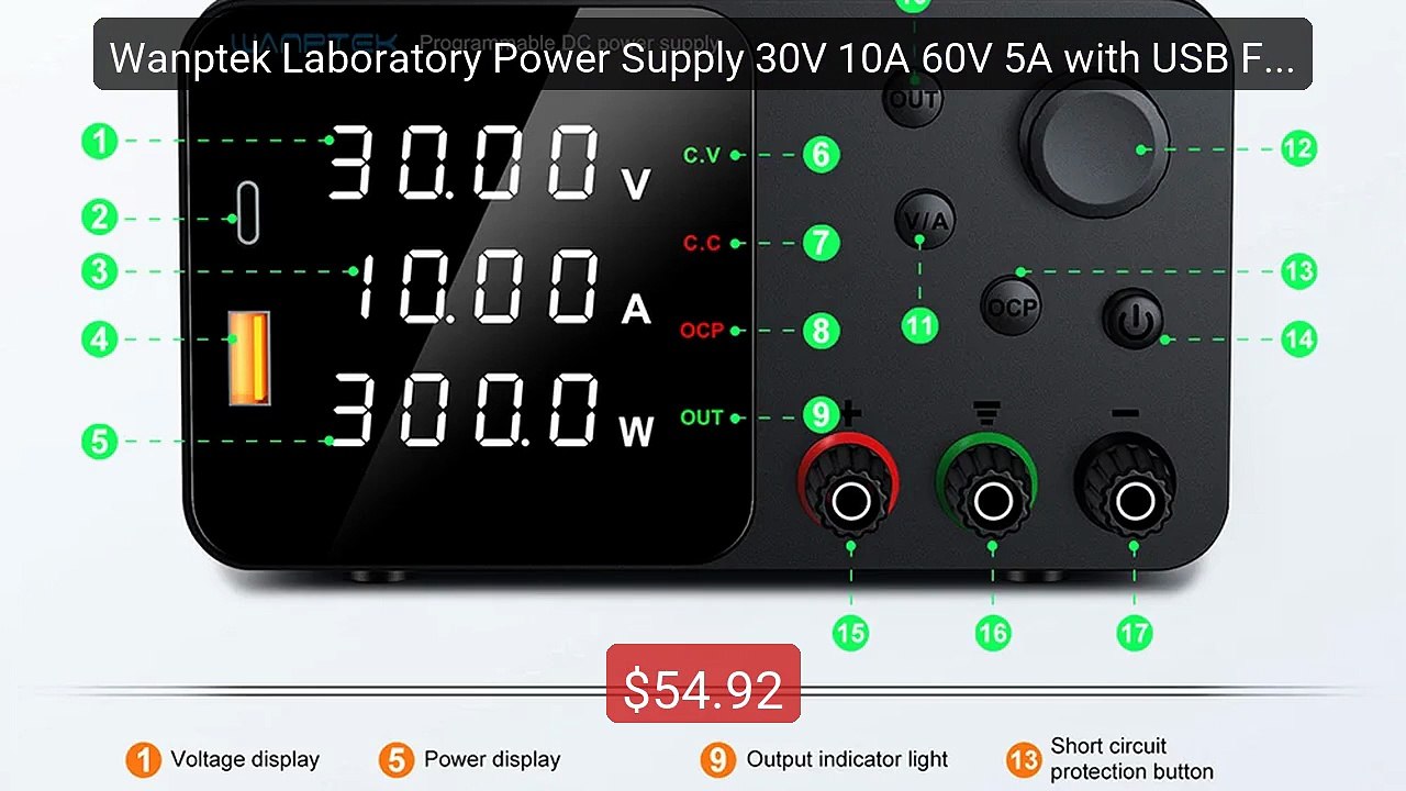 Wanptek Laboratory Power Supply 30V 10A 60V 5A with USB Fast C... -- Hot Deal 2026 | Limited Offer!