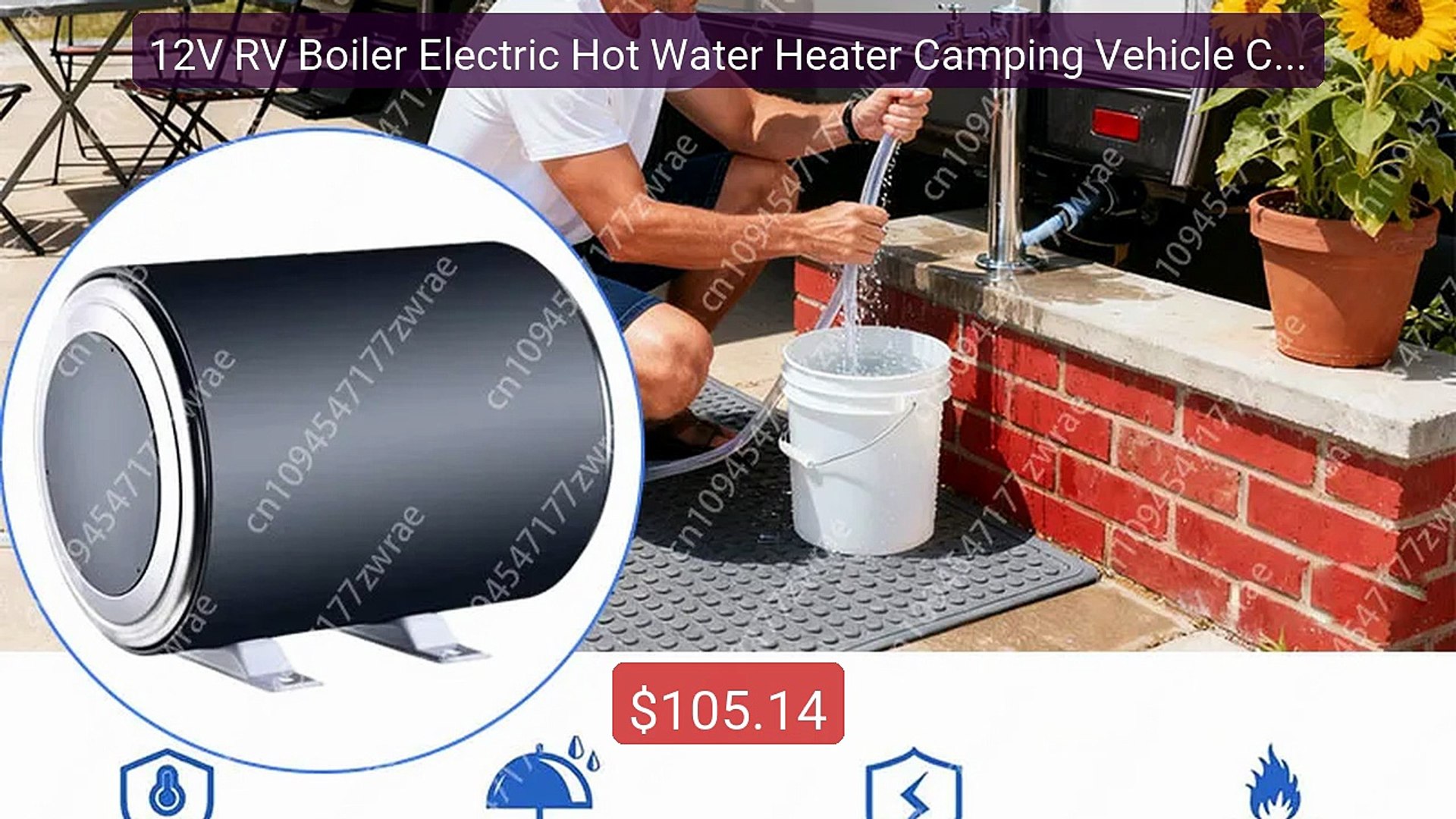 ⁣12V RV Boiler Electric Hot Water Heater Camping Vehicle Carav... -- Amazing Value 2026 | Must Have!