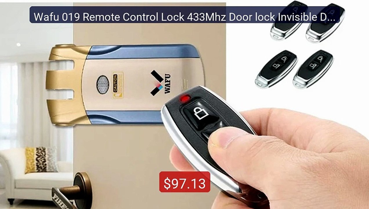 Wafu 019 Remote Control Lock 433Mhz Door lock Invisible Deadbolt Sm... -- Top Rated 2026 | Buy Now!