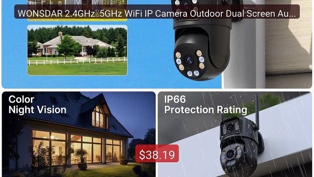 WONSDAR 2.4GHz＆5GHz WiFi IP Camera Outdoor Dual Screen Auto Tracki... Best Deal 2026 | Shop Now!