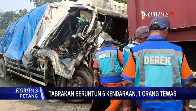 Kecelakaan Beruntun 6 Kendaraan di Tol JORR Cakung, Sopir Truk Kontainer Tewas | KOMPAS PETANG