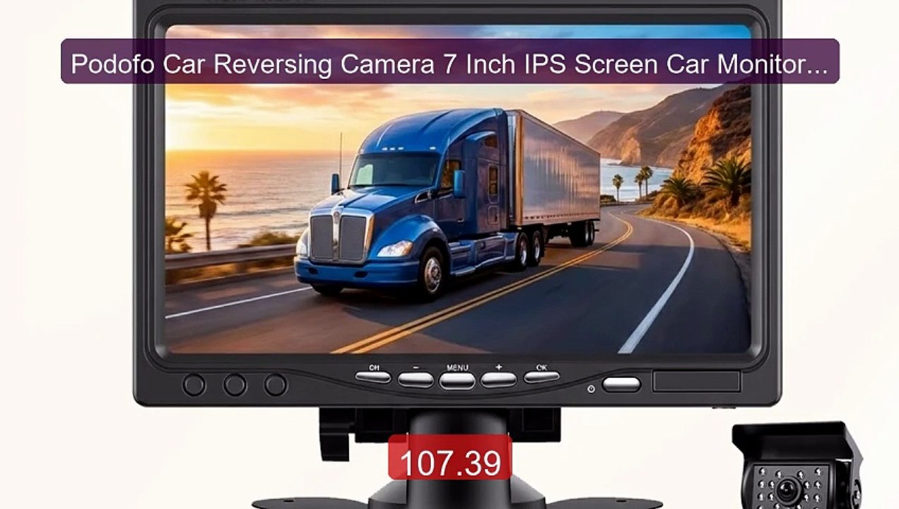 Podofo Car Reversing Camera 7 Inch IPS Screen C...