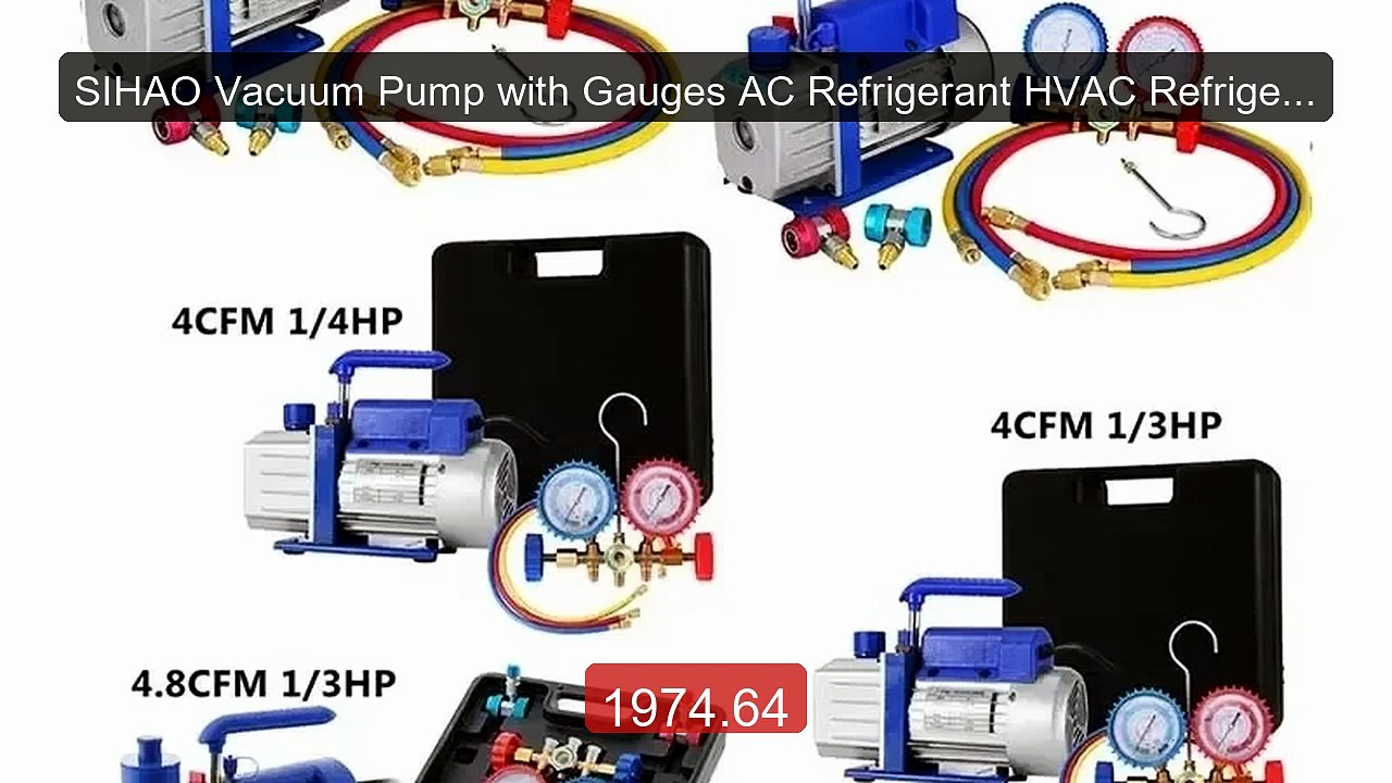 SIHAO Vacuum Pump with Gauges AC Refrigerant HVAC Refrigeration Va... -- Best Deal 2026 | Shop Now!