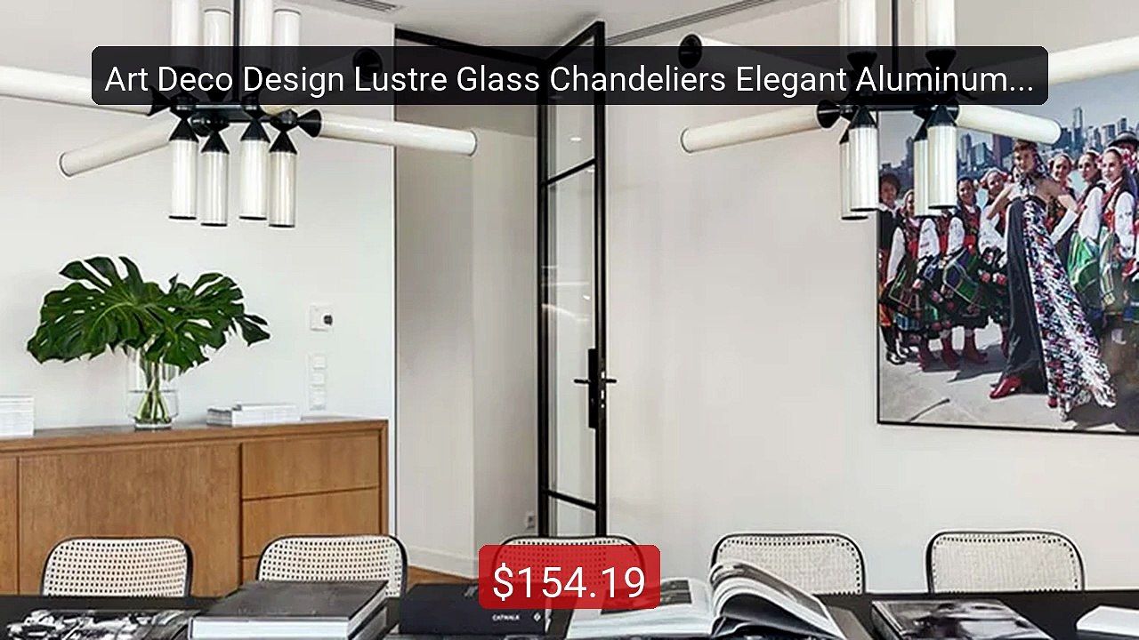 Art Deco Design Lustre Glass Chandeliers Elegant Aluminum Home... -- Hot Deal 2026 | Limited Offer!