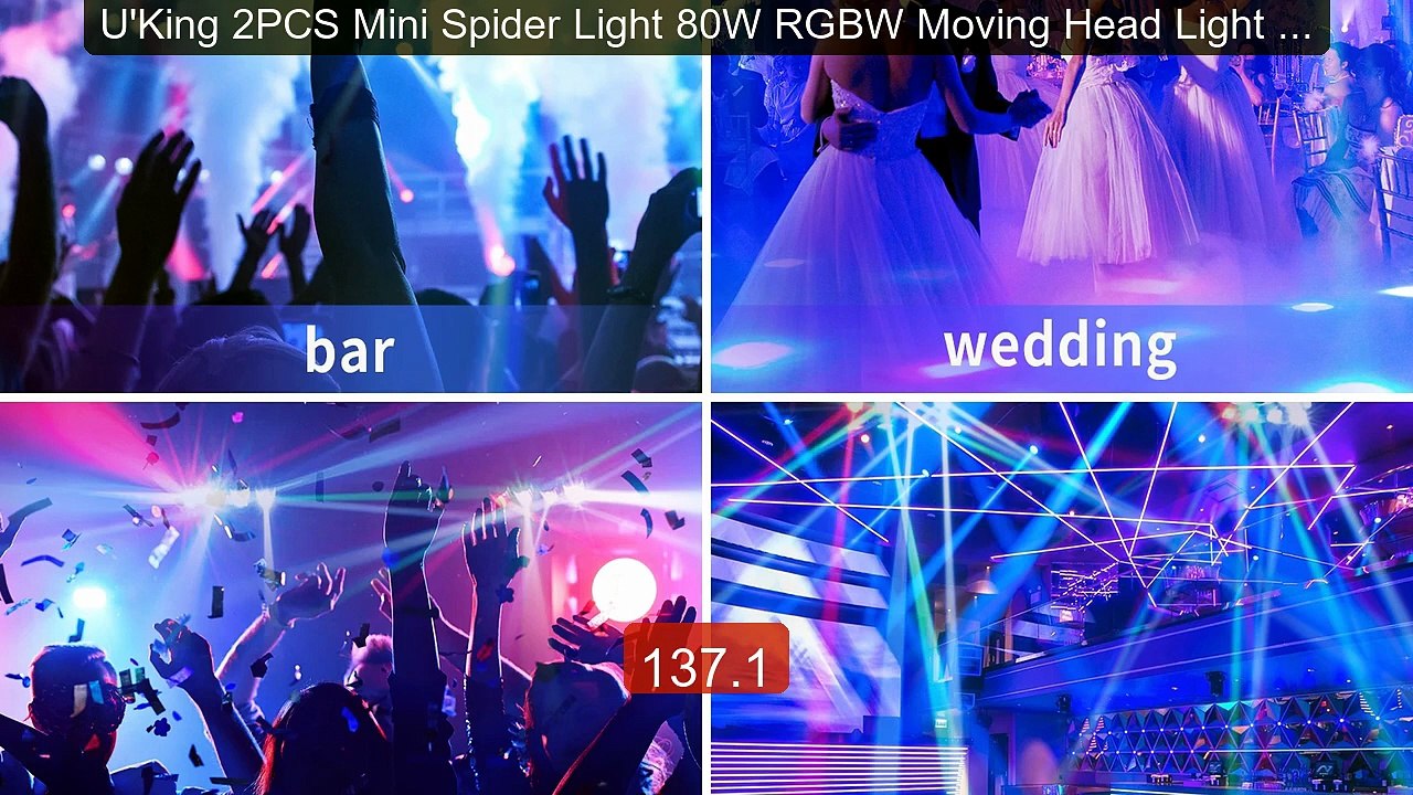 U'King 2PCS Mini Spider Light 80W RGBW Moving Head Light LE... -- Top Pick 2026 | Unbeatable Price!