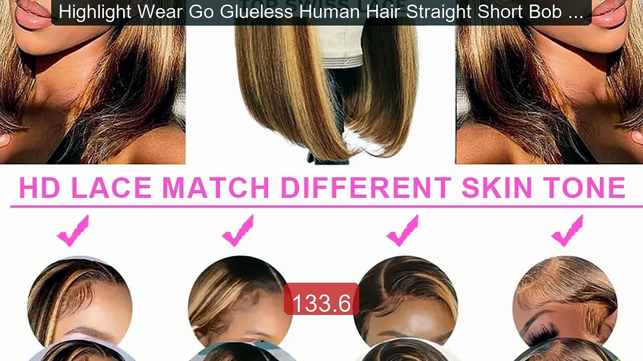 Highlight Wear Go Glueless Human Hair Straight Short Bob Wig P... -- Best Buy 2026 | Great Quality!