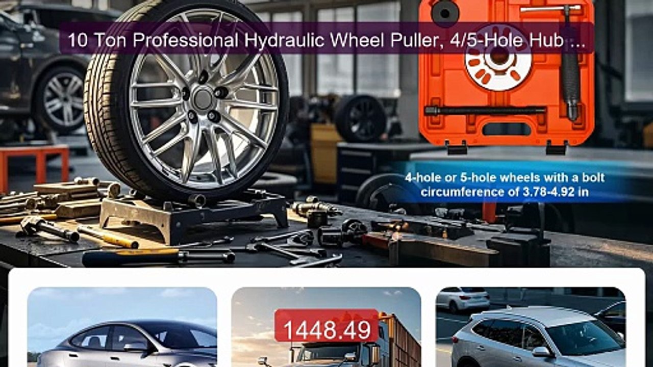 10 Ton Professional Hydraulic Wheel Puller, 4/5-Hole Hub Re... -- Top Pick 2026 | Unbeatable Price!