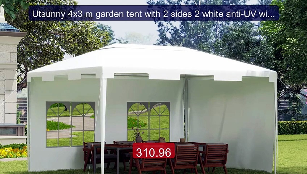 Utsunny 4x3 m garden tent with 2 sides 2 white anti-UV windows -- Best Deal 2026 | Shop Now!