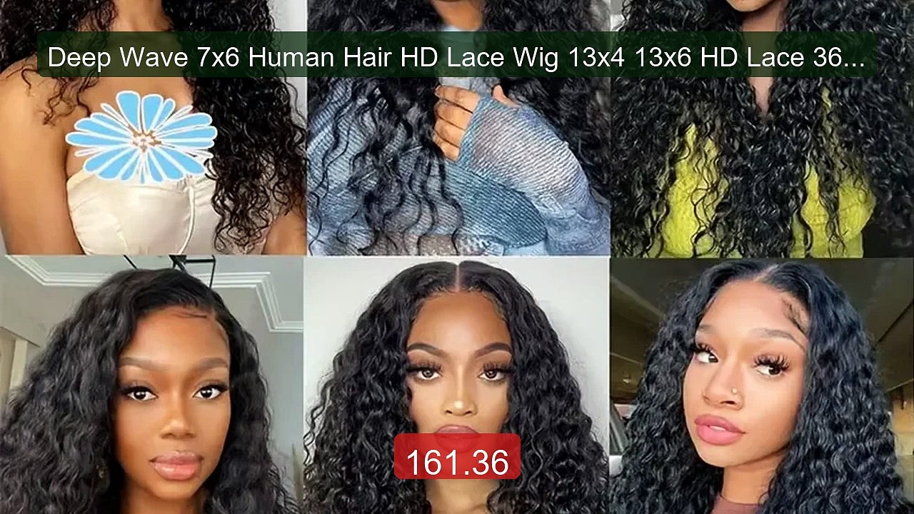 Deep Wave 7x6 Human Hair HD Lace Wig 13x4 13x6 HD Lace 36 Inches Br... -- Top Rated 2026 | Buy Now!