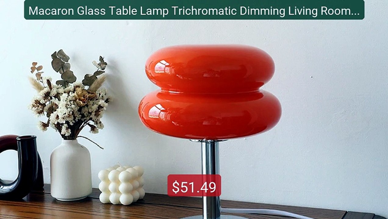 Macaron Glass Table Lamp Trichromatic Dimming Living Room A... -- Top Pick 2026 | Unbeatable Price!