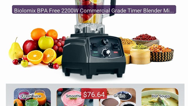 Biolomix BPA Free 2200W Commercial Grade Timer Blender Mixer Heavy ... Top Rated 2026 | Buy Now!