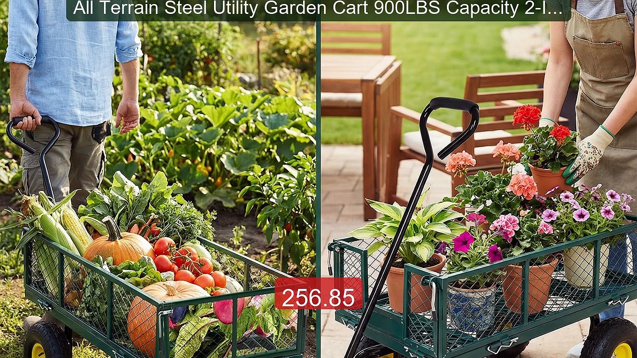 All Terrain Steel Utility Garden Cart 900LBS Capacity 2-IN-1 Design... -- Top Rated 2026 | Buy Now!