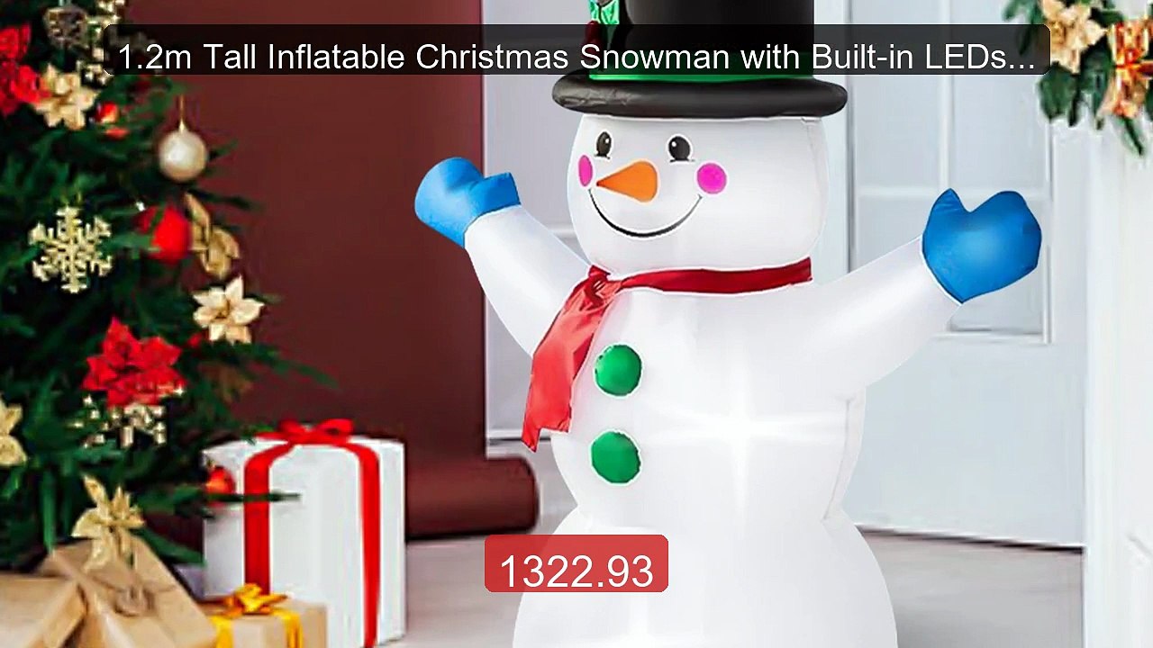 1.2m Tall Inflatable Christmas Snowman with Built-in LEDs, Inflata... -- Best Deal 2026 | Shop Now!