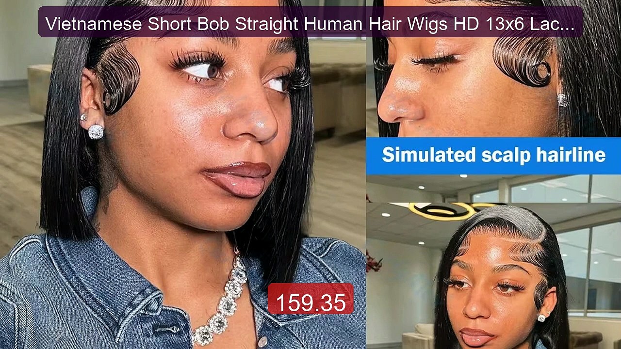 Vietnamese Short Bob Straight Human Hair Wigs HD 13x6 Lace Fro... -- Best Buy 2026 | Great Quality!