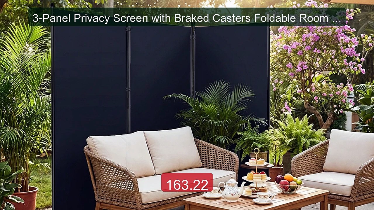 3-Panel Privacy Screen with Braked Casters Foldable Room Divi... -- Amazing Value 2026 | Must Have!