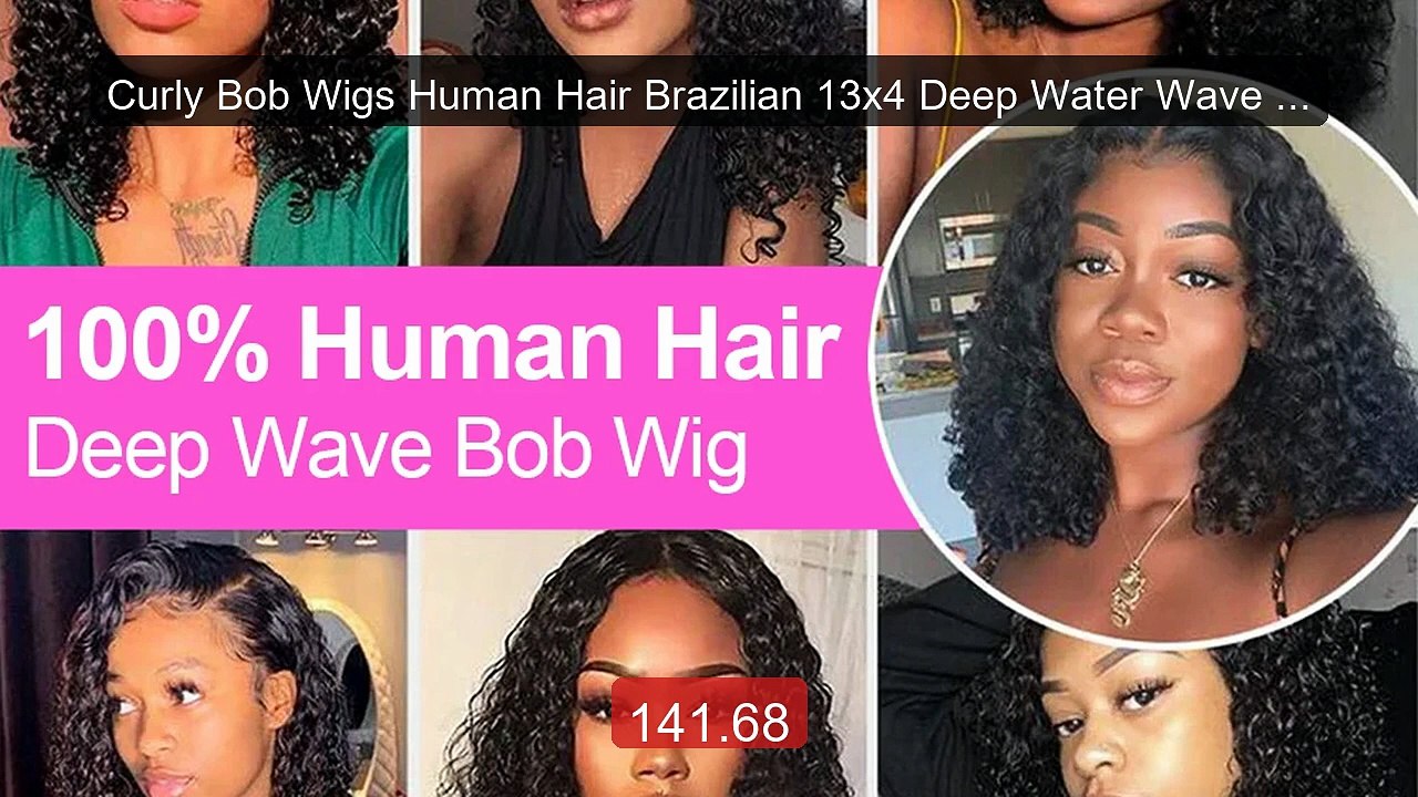 Curly Bob Wigs Human Hair Brazilian 13x4 Deep Water Wave Lace Fron... -- Best Deal 2026 | Shop Now!