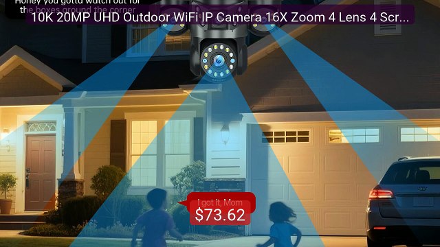 10K 20MP UHD Outdoor WiFi IP Camera 16X Zoom 4 Lens 4 Scree... Top Pick 2026 | Unbeatable Price!