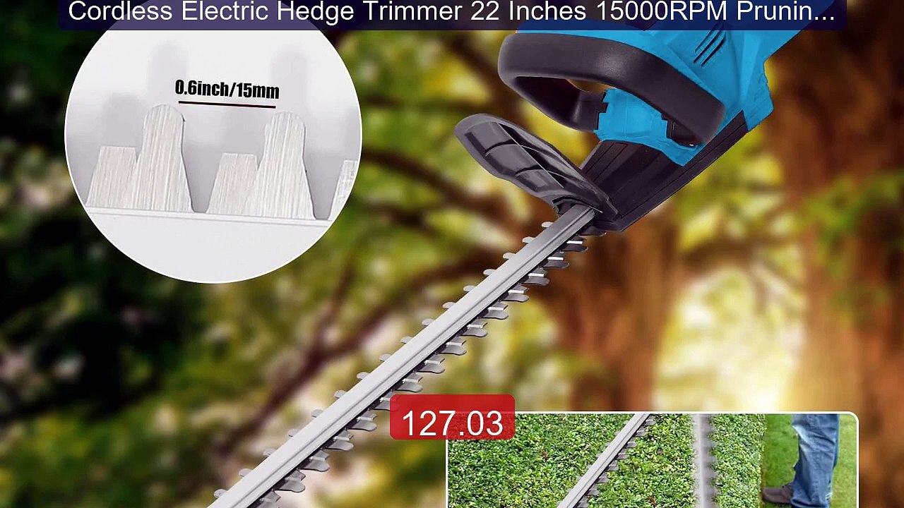 Cordless Electric Hedge Trimmer 22 Inches 15000RPM Pruning ... -- Top Pick 2026 | Unbeatable Price!