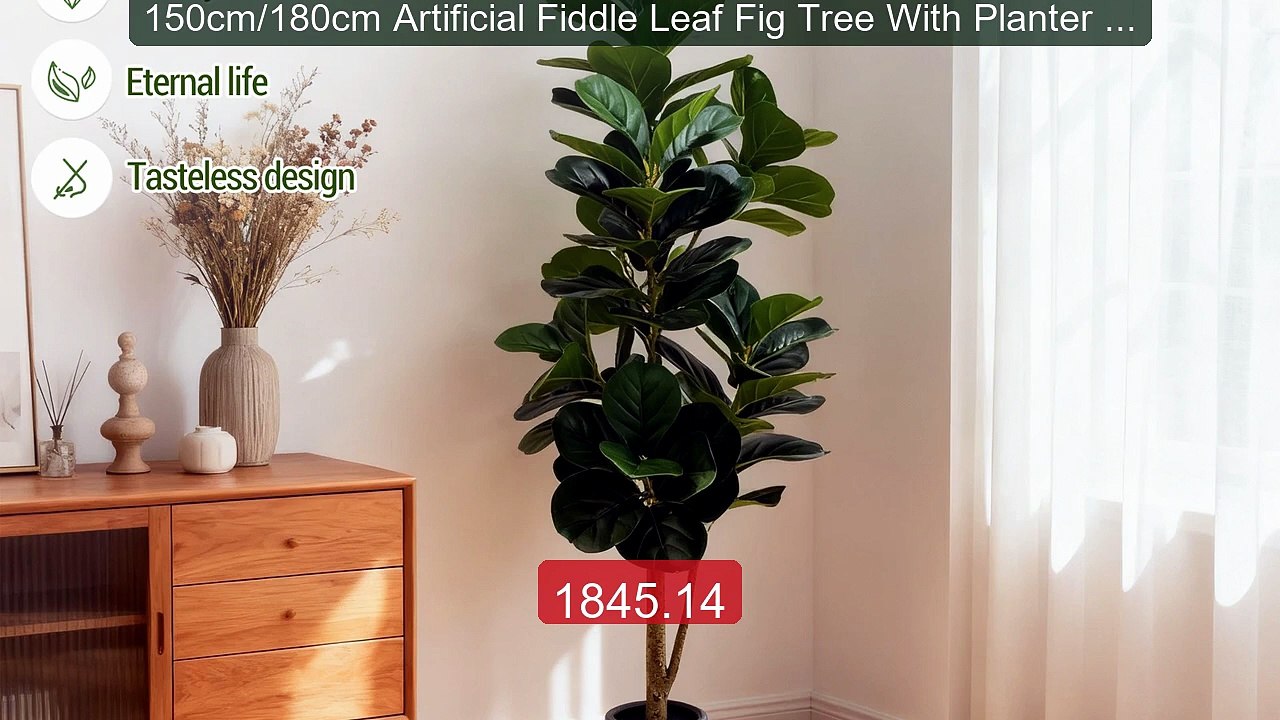 150cm/180cm Artificial Fiddle Leaf Fig Tree With Planter Pot L... -- Hot Deal 2026 | Limited Offer!