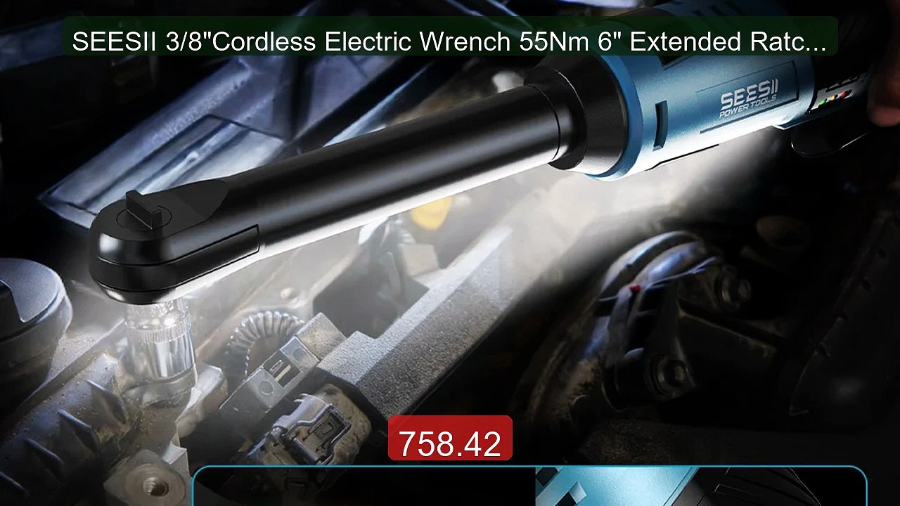 SEESII 3/8"Cordless Electric Wrench 55Nm 6" Extended Ratchet W... -- Hot Deal 2026 | Limited Offer!