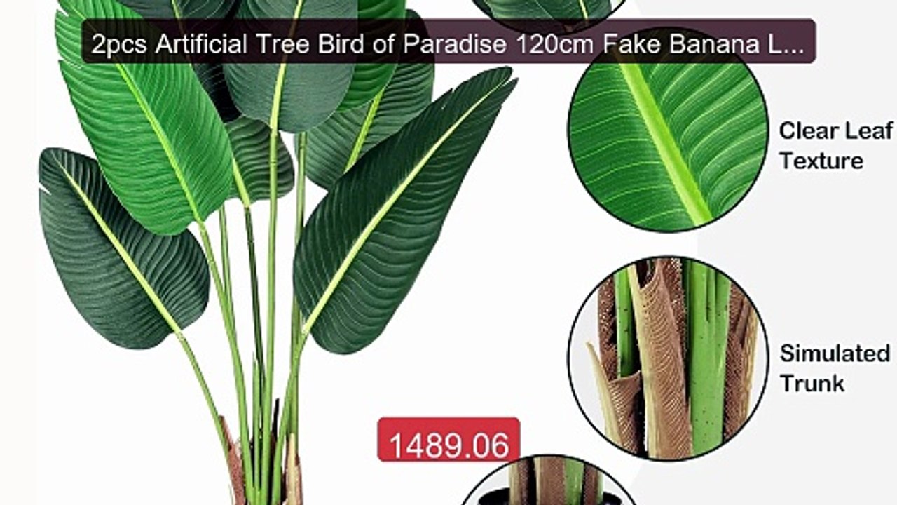 2pcs Artificial Tree Bird of Paradise 120cm Fake Banana Leaf Plant ... -- Top Rated 2026 | Buy Now!