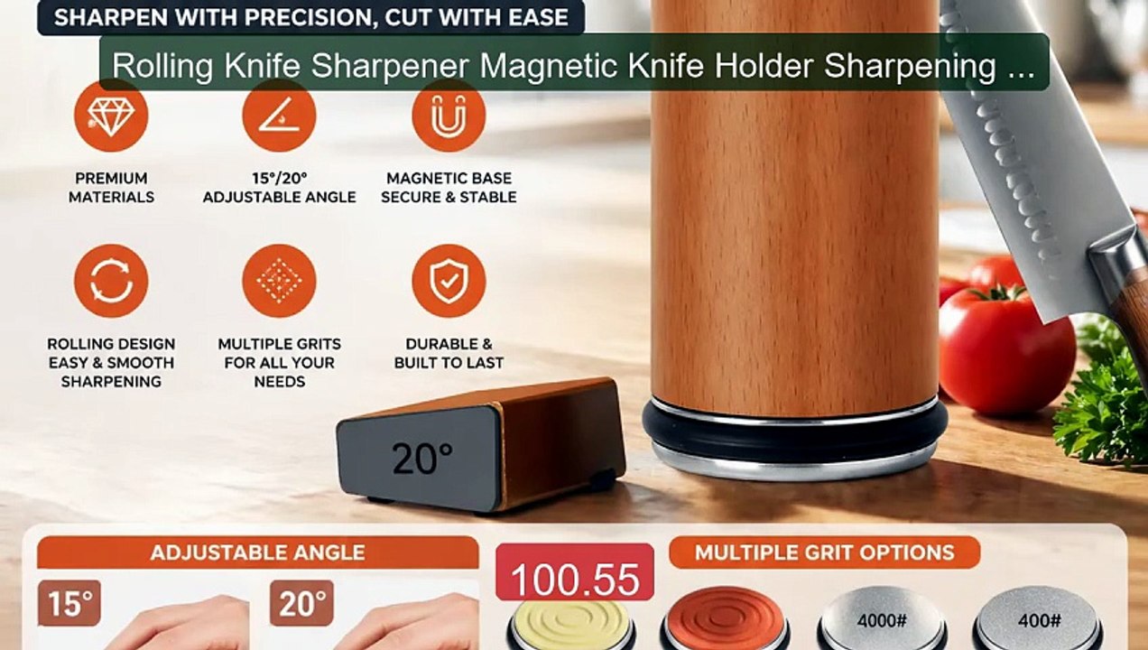 Rolling Knife Sharpener Magnetic Knife Holder Sharpening Stone 15/... -- Best Deal 2026 | Shop Now!