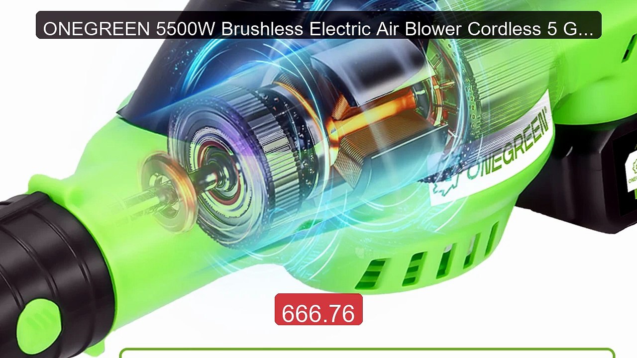 ONEGREEN 5500W Brushless Electric Air Blower Cordless 5 Gears ... -- Best Buy 2026 | Great Quality!
