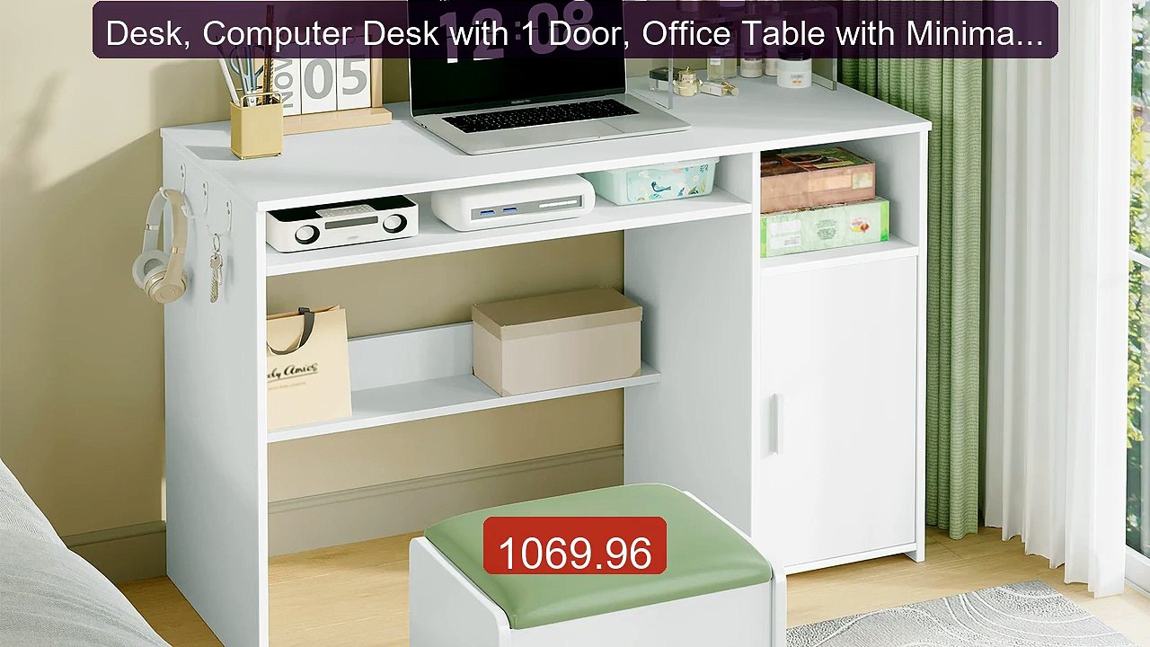 Desk, Computer Desk with 1 Door, Office Table with Minimalist ... -- Best Buy 2026 | Great Quality!