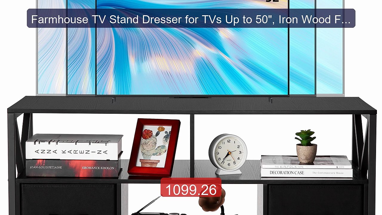 Farmhouse TV Stand Dresser for TVs Up to 50", Iron Wood Fra... -- Top Pick 2026 | Unbeatable Price!