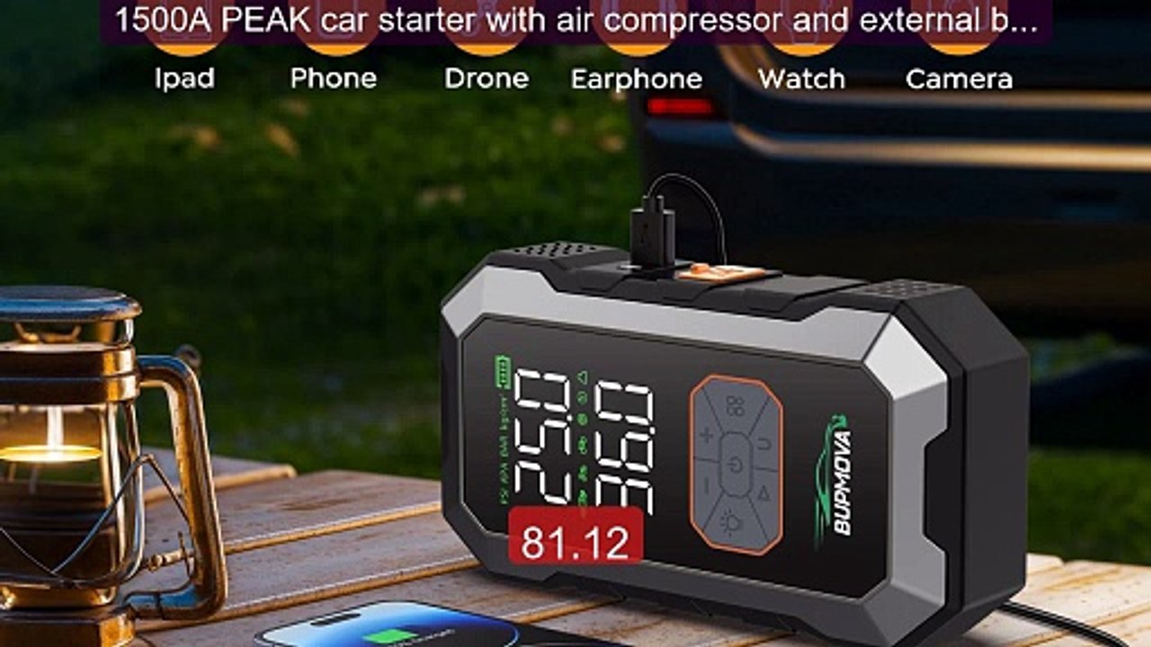 1500A PEAK car starter with air compressor and external bat... -- Top Pick 2026 | Unbeatable Price!