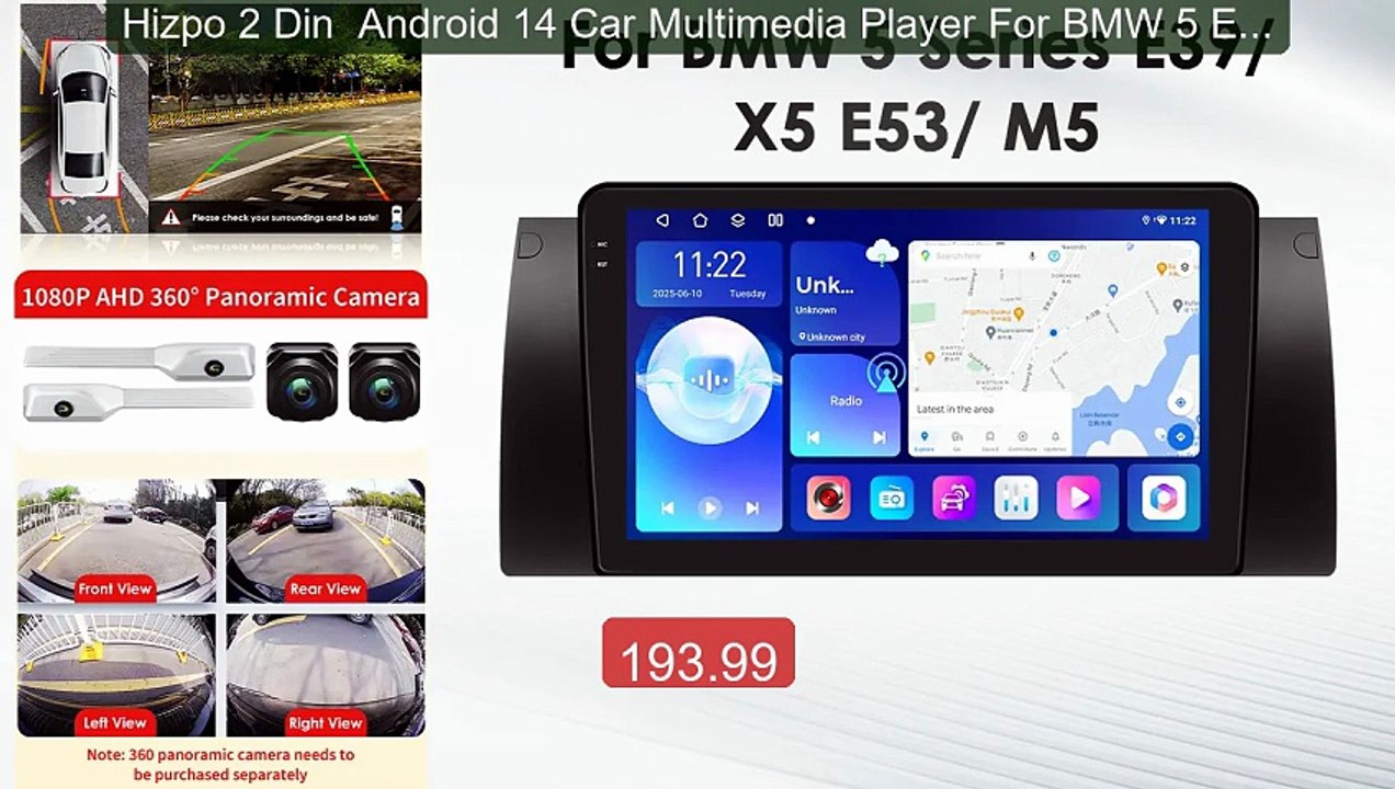 Hizpo 2 Din  Android 14 Car Multimedia Player For BMW 5 E39 E... -- Amazing Value 2026 | Must Have!