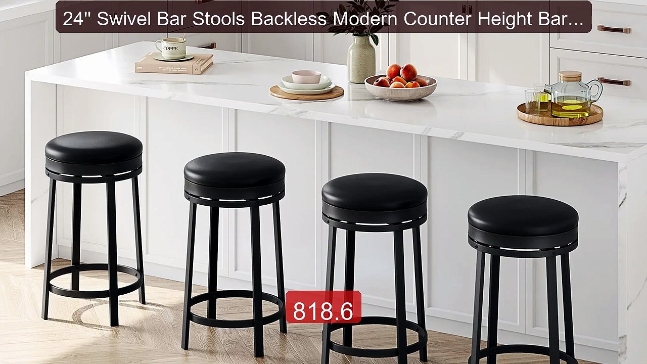 24'' Swivel Bar Stools Backless Modern Counter Height Barstool... -- Hot Deal 2026 | Limited Offer!