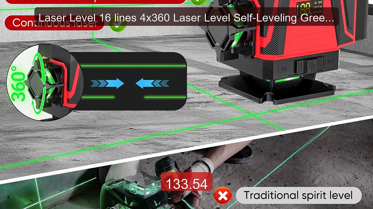 Laser Level 16 lines 4x360 Laser Level Self-Leveling GreenLas... -- Amazing Value 2026 | Must Have!