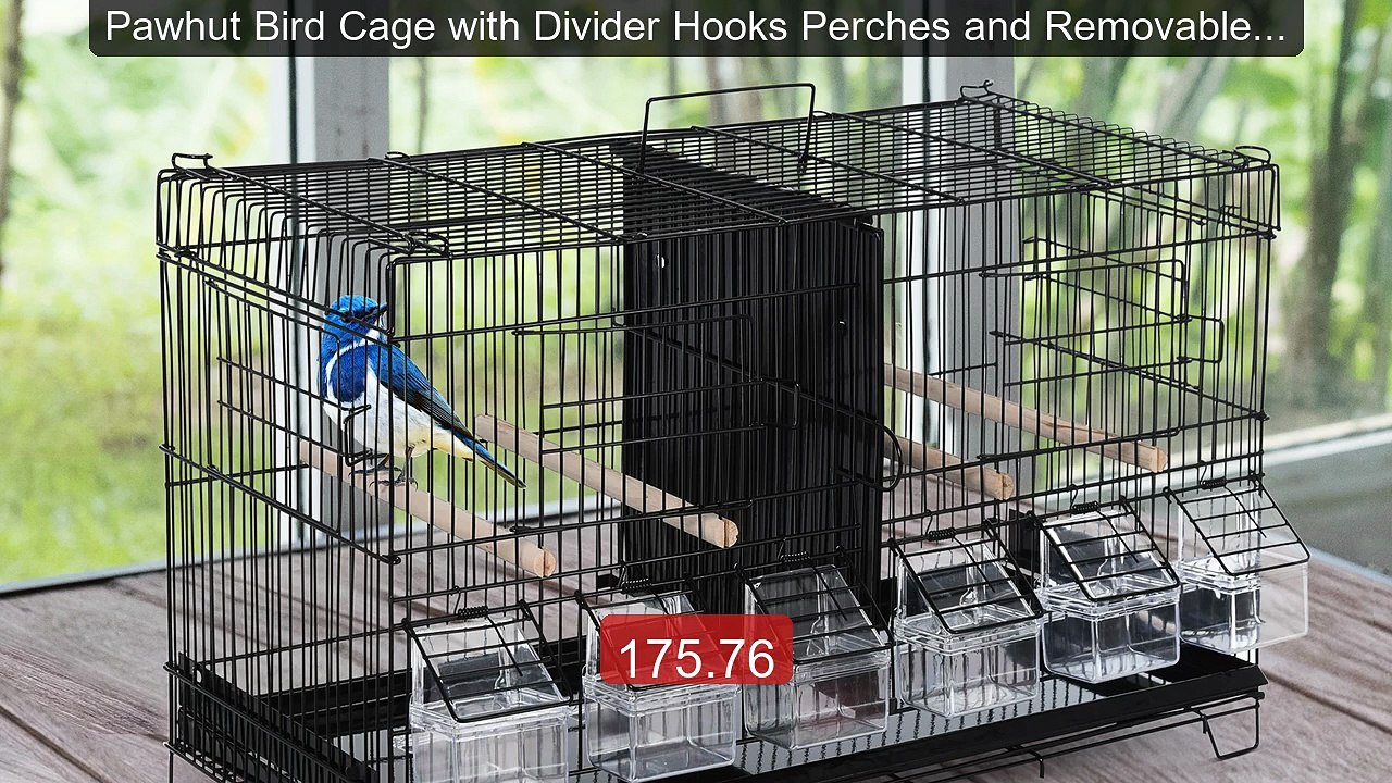 Pawhut Bird Cage with Divider Hooks Perches and Removable T... -- Top Pick 2026 | Unbeatable Price!