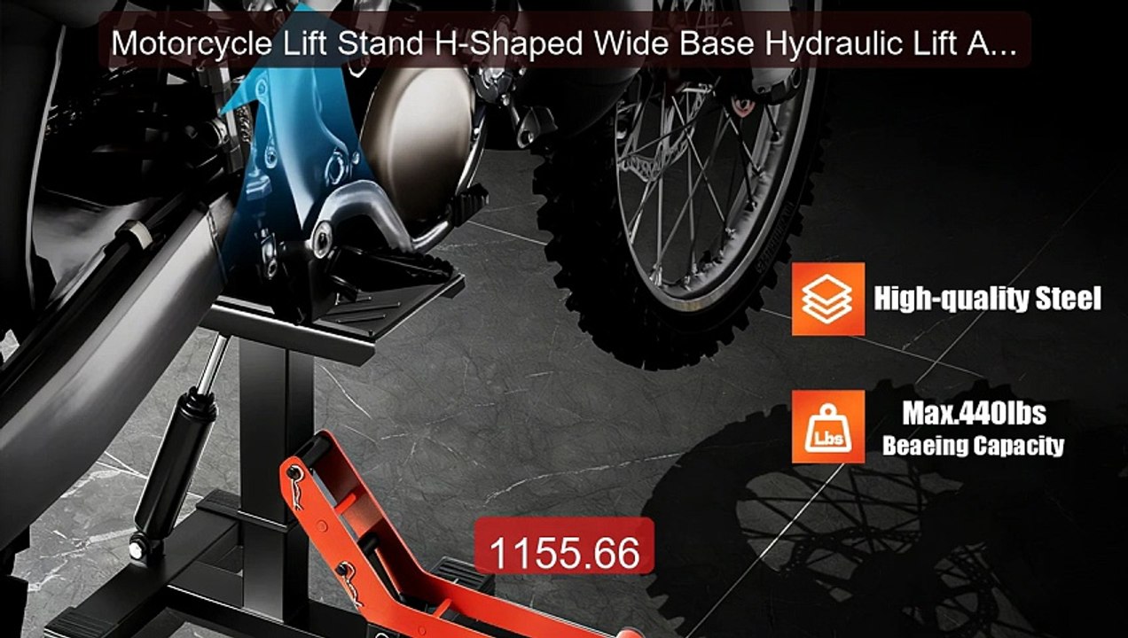 Motorcycle Lift Stand H-Shaped Wide Base Hydraulic Lift Adj... -- Top Pick 2026 | Unbeatable Price!