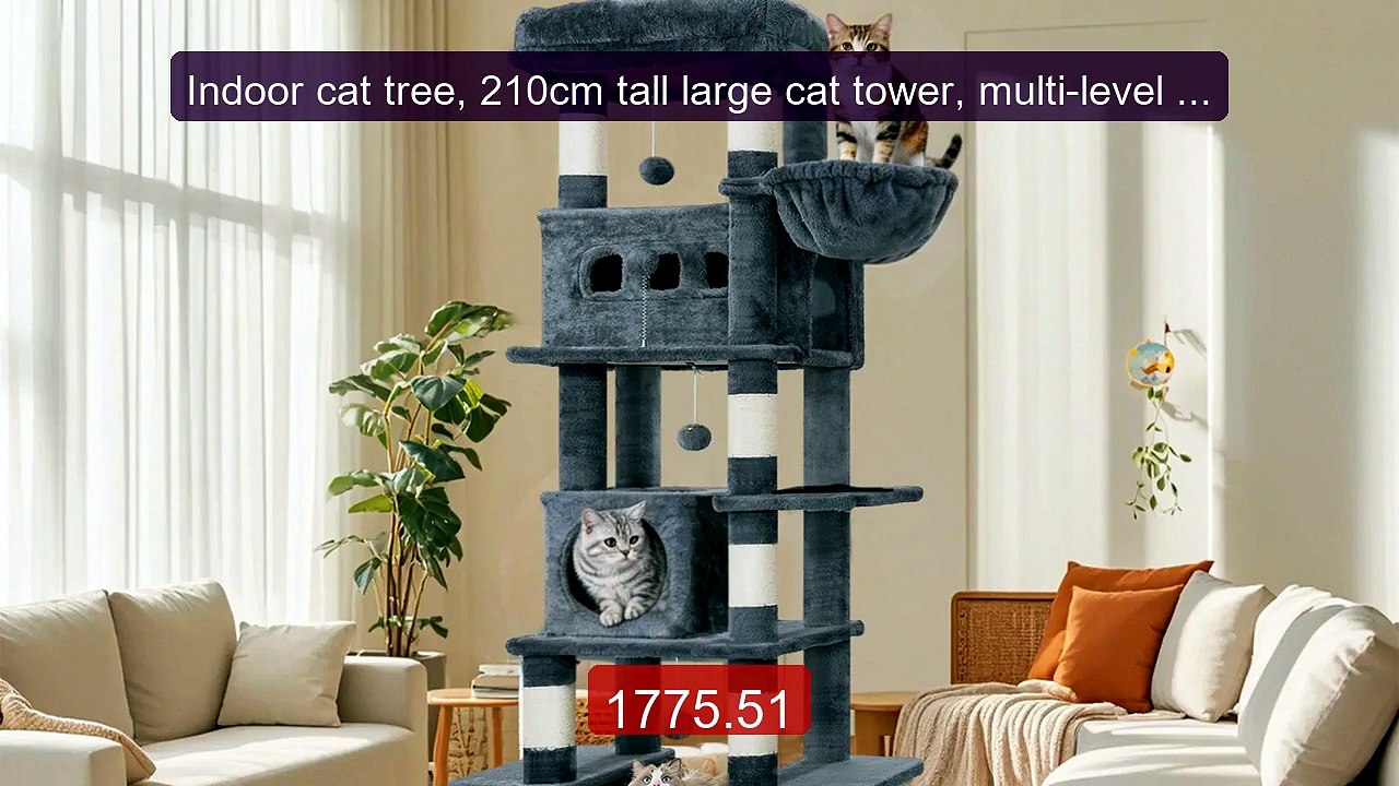 Indoor cat tree, 210cm tall large cat tower, multi-level cat h... -- Hot Deal 2026 | Limited Offer!