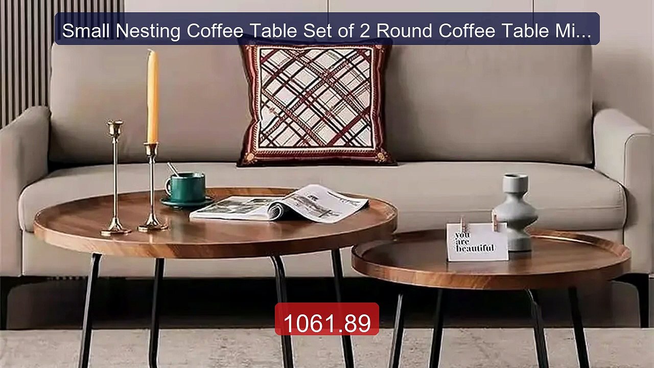 Small Nesting Coffee Table Set of 2 Round Coffee Table Mid Cen... -- Hot Deal 2026 | Limited Offer!
