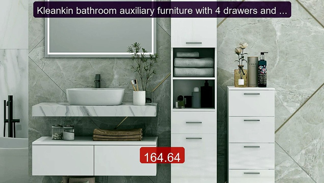 Kleankin bathroom auxiliary furniture with 4 drawers and 4 leg... -- Best Buy 2026 | Great Quality!