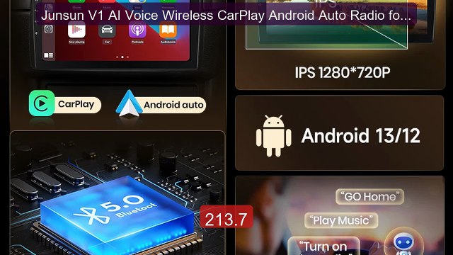 Junsun V1 AI Voice Wireless CarPlay Android Auto Radio for Peugeot... Best Deal 2026 | Shop Now!