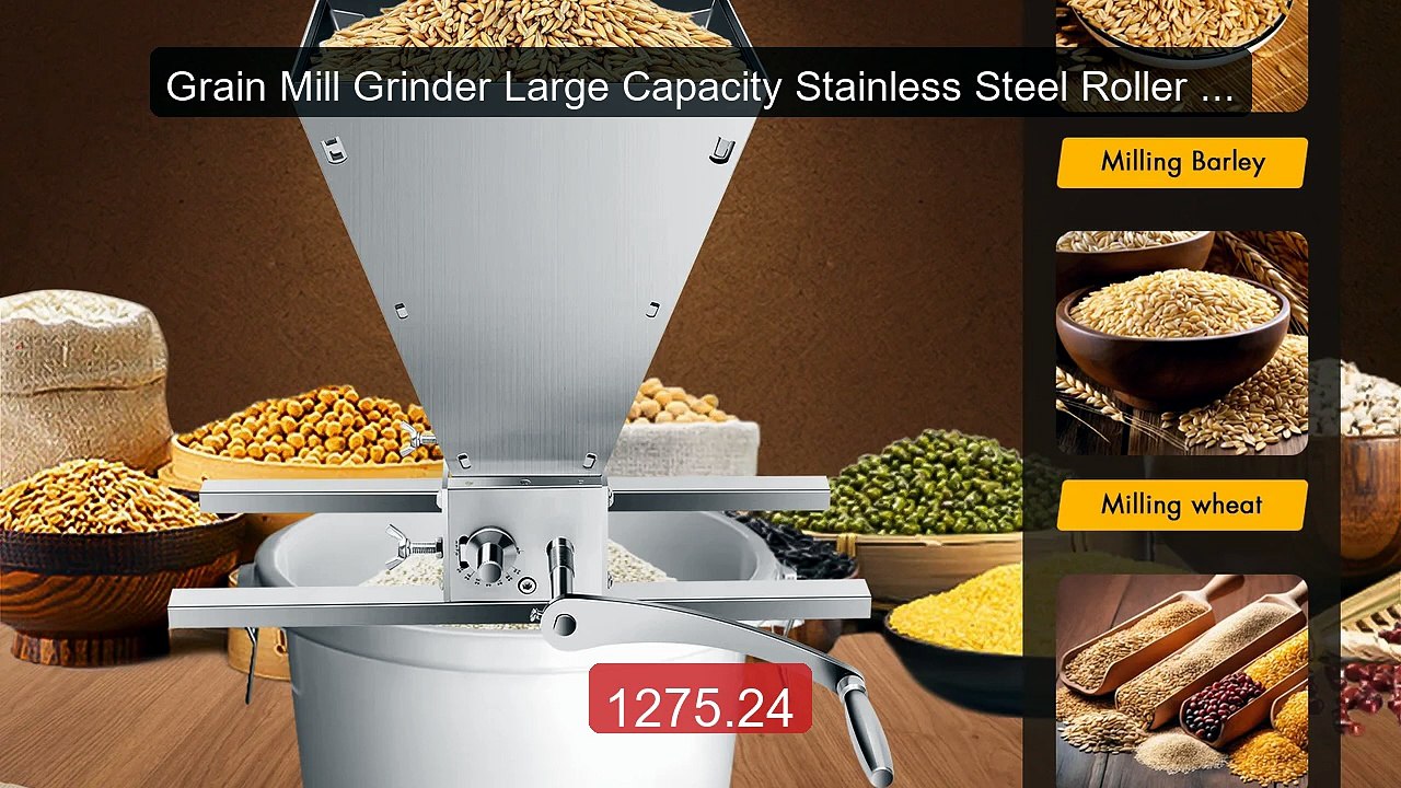 Grain Mill Grinder Large Capacity Stainless Steel Roller Hand... -- Amazing Value 2026 | Must Have!