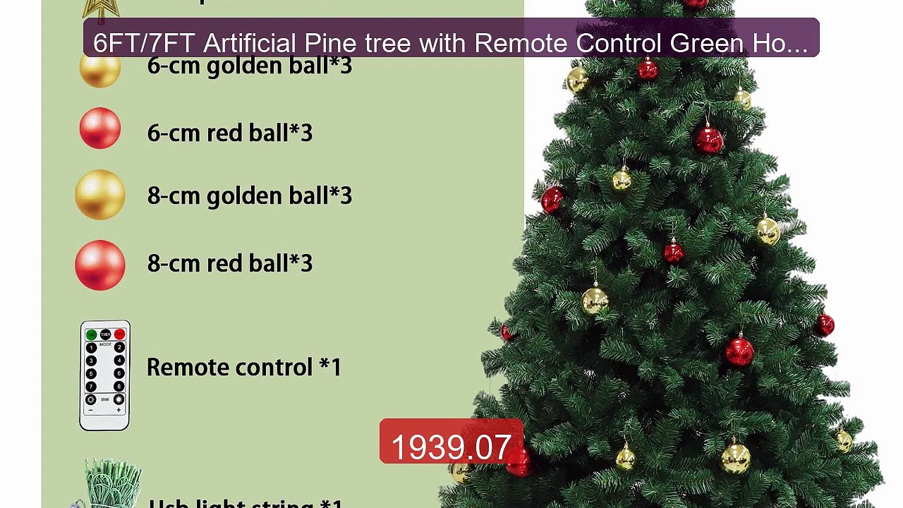 6FT/7FT Artificial Pine tree with Remote Control Green Holiday Tre... -- Best Deal 2026 | Shop Now!