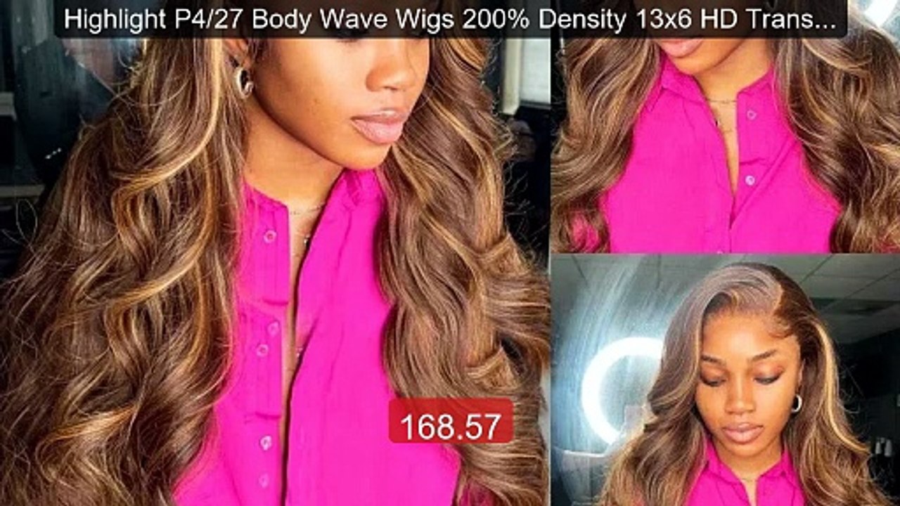 Highlight P4/27 Body Wave Wigs 200% Density 13x6 HD Transparent Lac... -- Top Rated 2026 | Buy Now!