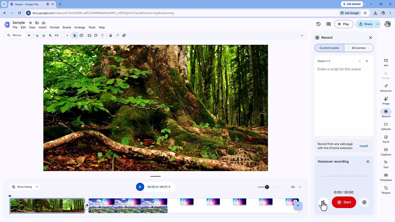Google Vids 42 Recording your Voice Overs