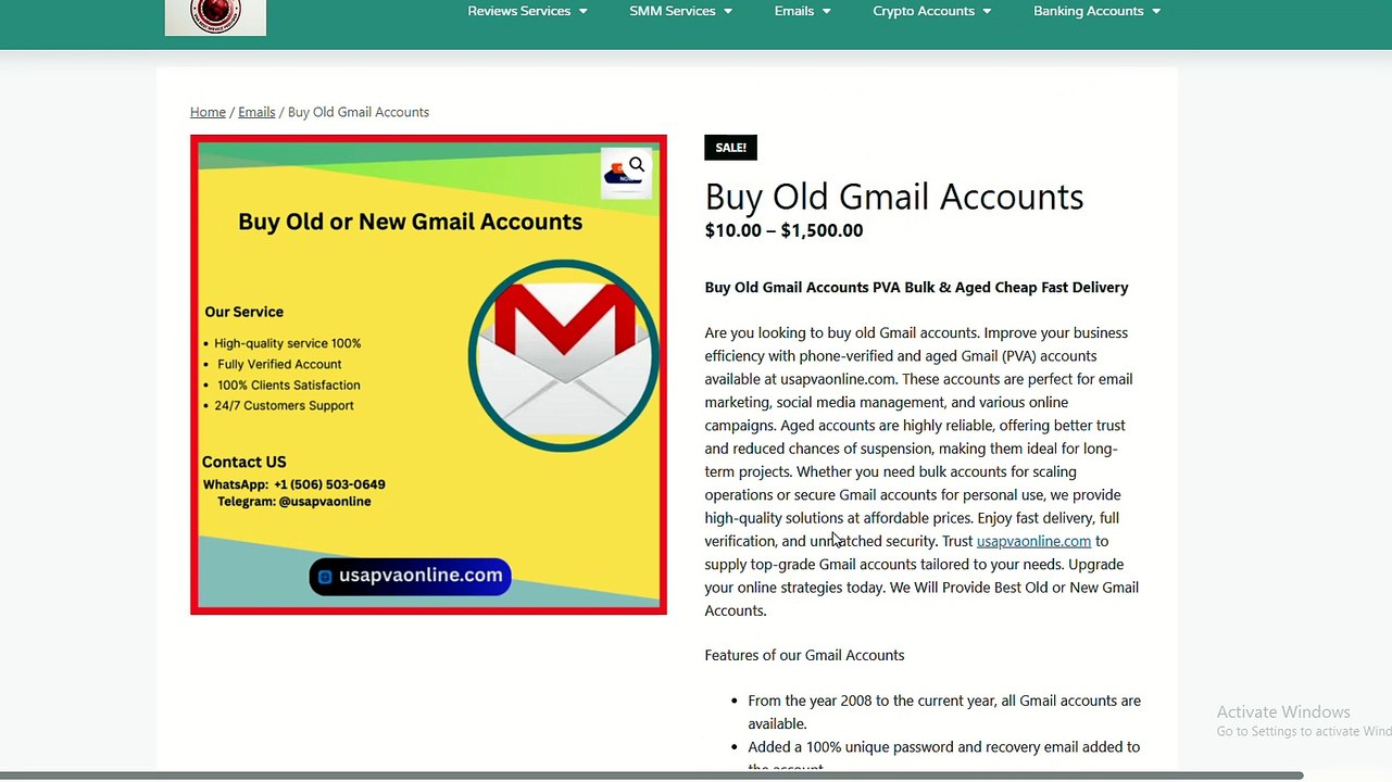 Where To Purchase & Buy & Sell Old Gmail Accounts from USA, UK, EU