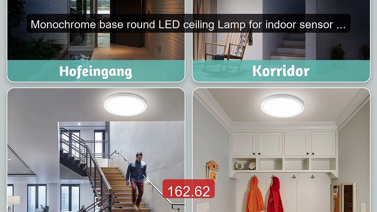 Monochrome base round LED ceiling Lamp for indoor sensor 4000K 18W ... -- Top Rated 2026 | Buy Now!