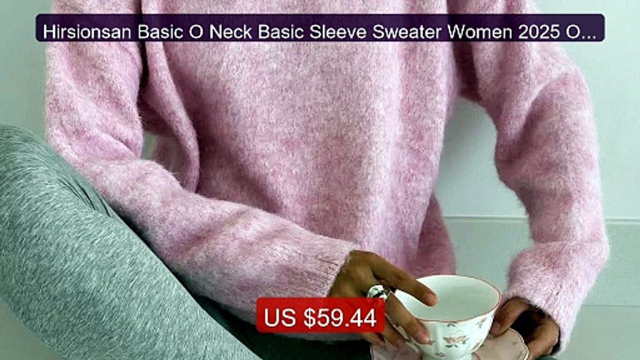 Hirsionsan Basic O Neck Basic Sleeve Sweater Women 2025 Oversized S... -- Top Rated 2026 | Buy Now!