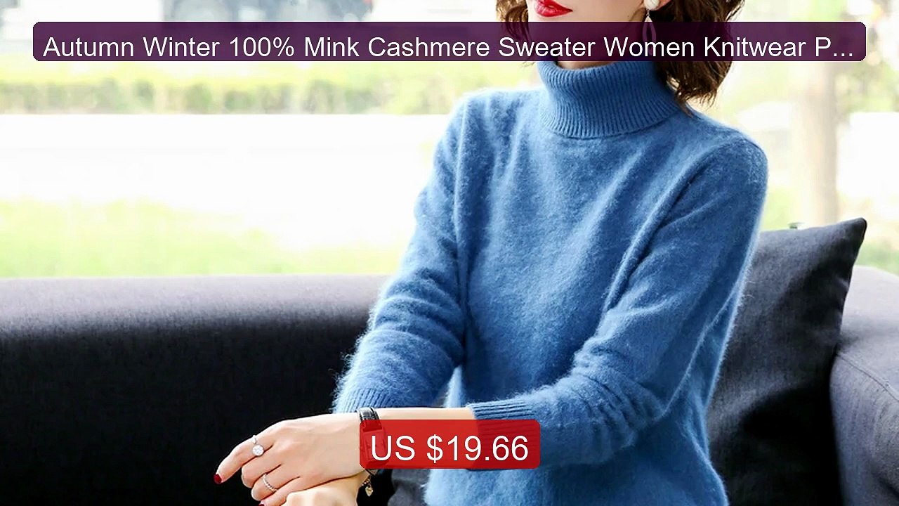 Autumn Winter 100% Mink Cashmere Sweater Women Knitwear Pullover Th... -- Top Rated 2026 | Buy Now!